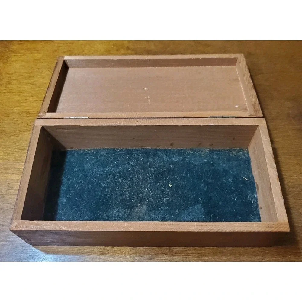 Vintage Wooden Storage Keepsake Box Victorian Illustration Babys First Ride Pony